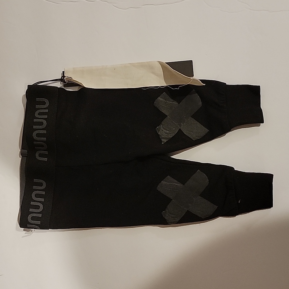 Nununu black bandage x on knee 6 - 12 months nwt Baby Tights Legging Pants